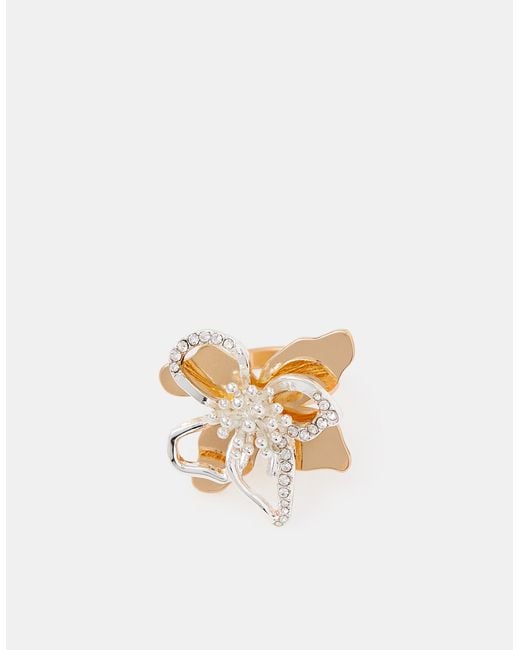 Accessorize Natural Cut Out Flower Statement Ring