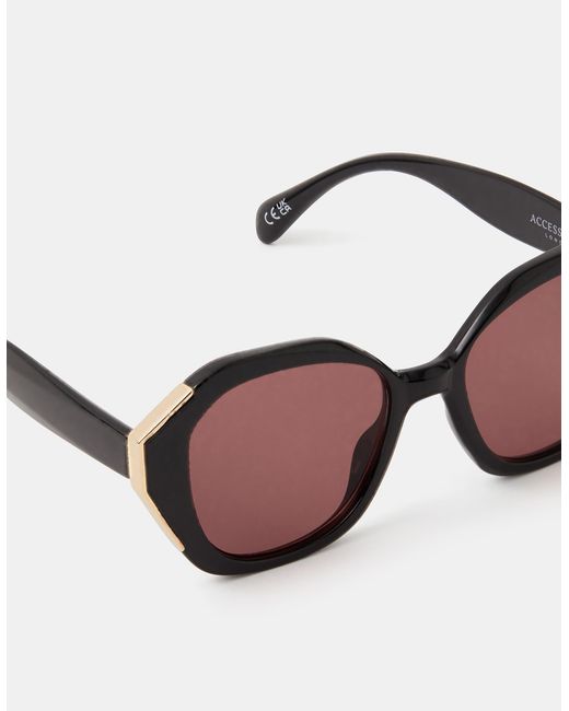 Accessorize Metallic Oversized Geometric Sunglasses