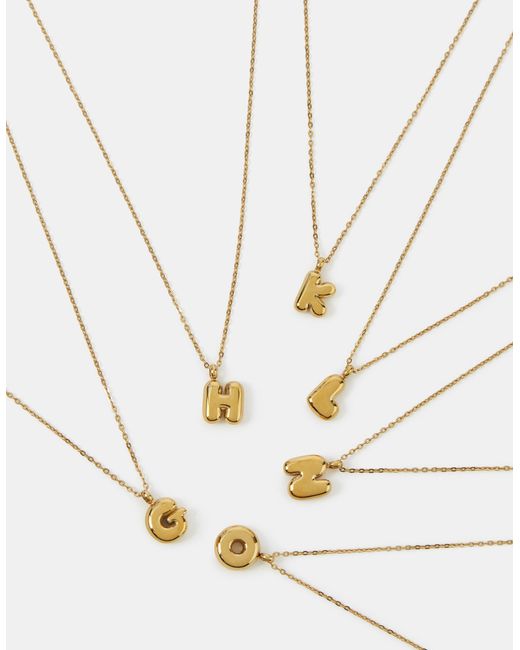 Accessorize White Stainless Steel Bubble Initial Pendant Necklace