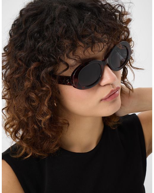 Accessorize White Chunky Tort Oval Sunglasses