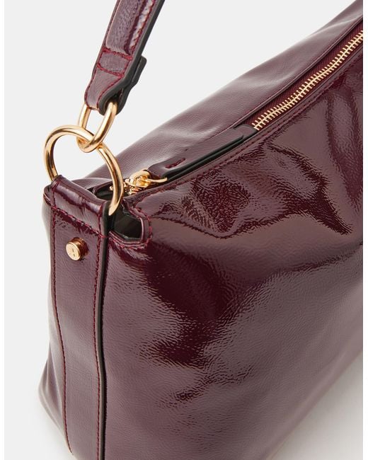 Accessorize Purple Slouchy Patent Handbag