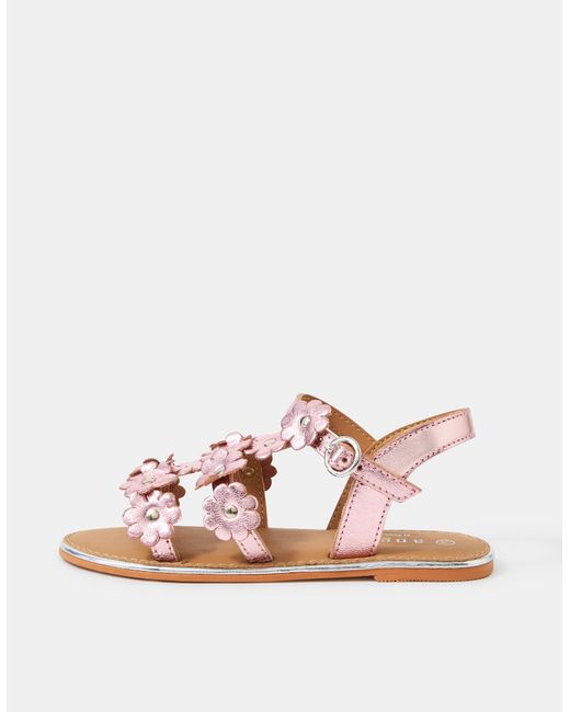 Accessorize Pink Metallic Flower Sandals