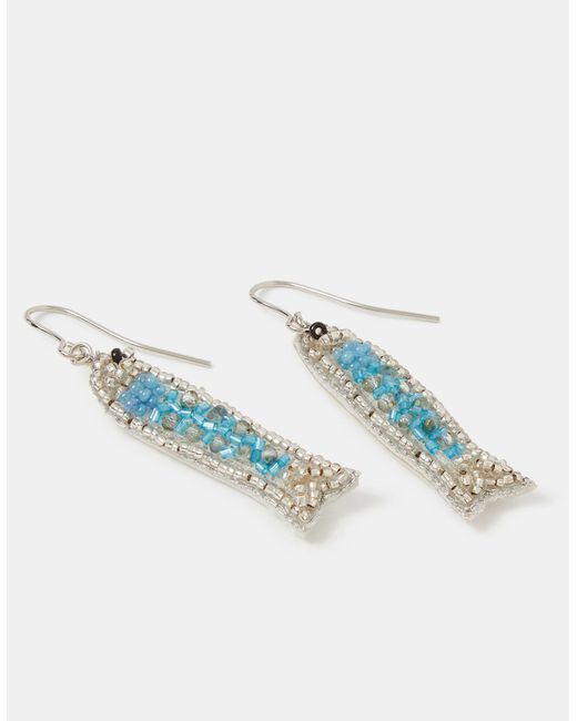 Accessorize Blue Mini Beaded Fish Drop Earrings