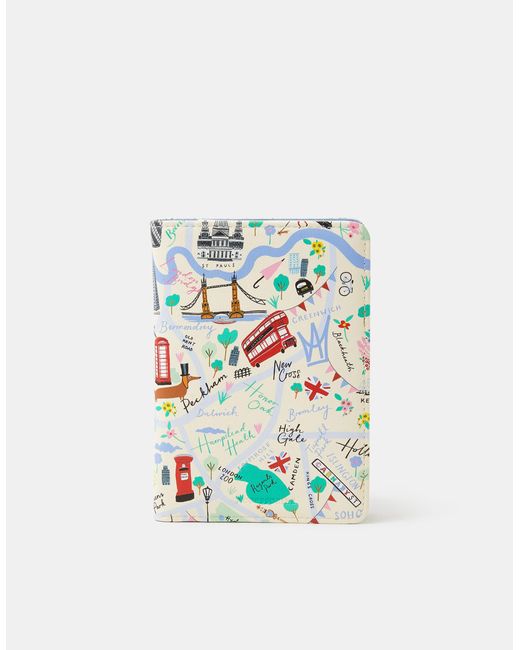 Accessorize White London Print Passport Holder