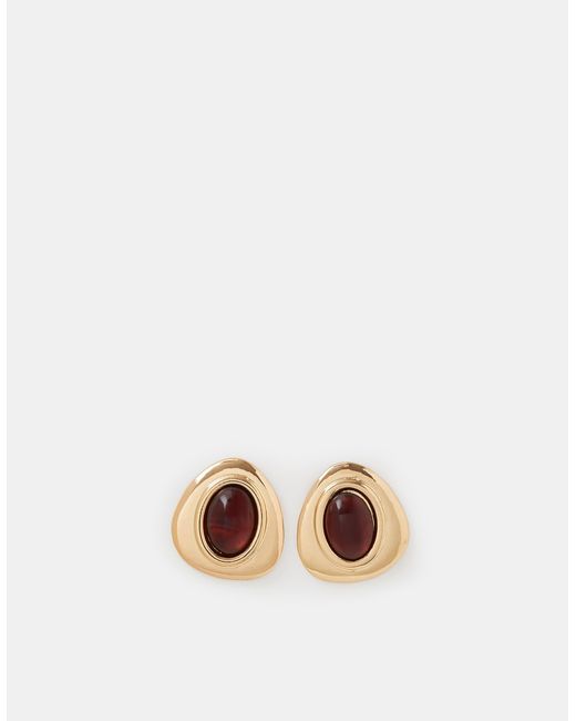 Accessorize Brown Statement Resin Stone Stud Earrings