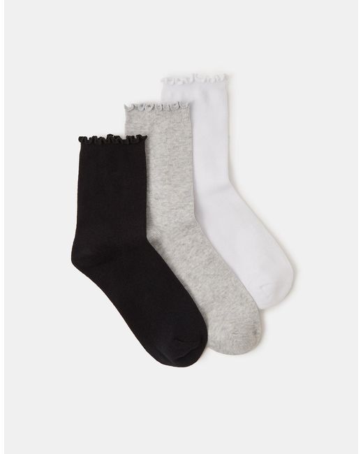Accessorize White 3-Pack Frill Ankle Socks