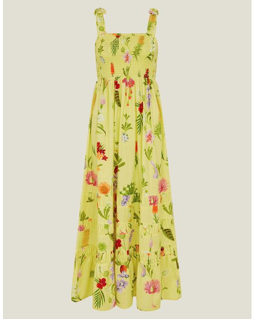 Accessorize Women's Botanical Print Maxi Dress Yellow