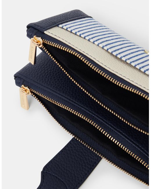 Accessorize Blue Stripe Buckle Purse