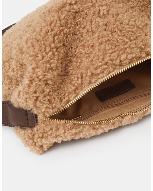Accessorize White Faux Shearling Crossbody Bag