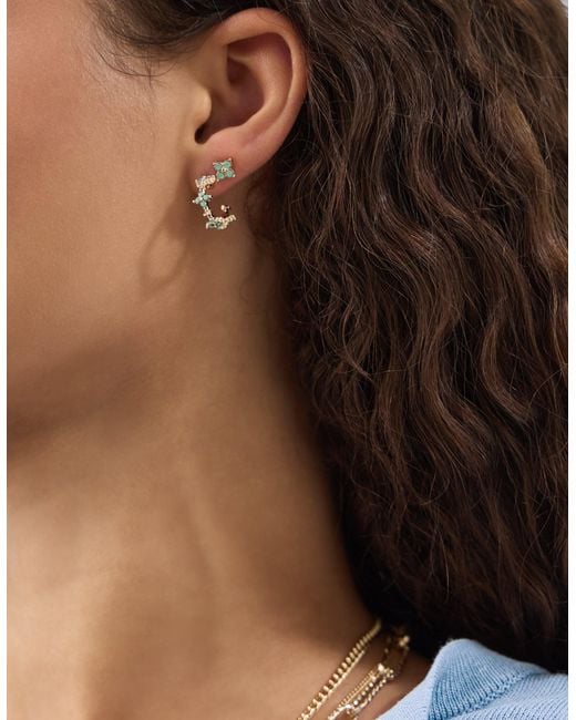 Accessorize Brown 3-Pack Flower Stud & Hoop Earrings