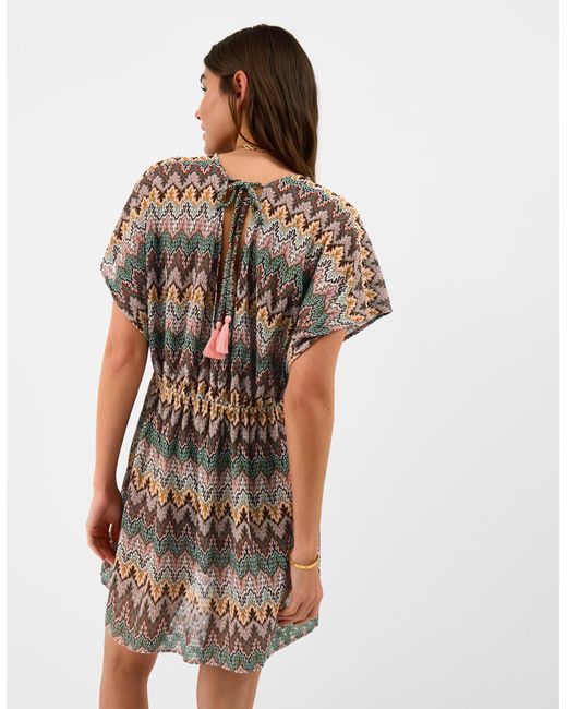 Accessorize Brown Crochet Mini Kaftan