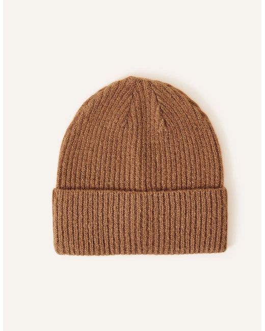 Accessorize Brown Classic Knitted Acrylic Soho Beanie Hat