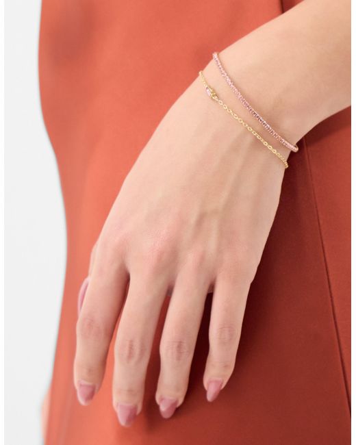 Accessorize White 2-Pack 14Ct-Plated Gemstone Bracelets
