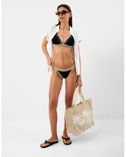 Accessorize Black Glitter Band Bikini Bottoms