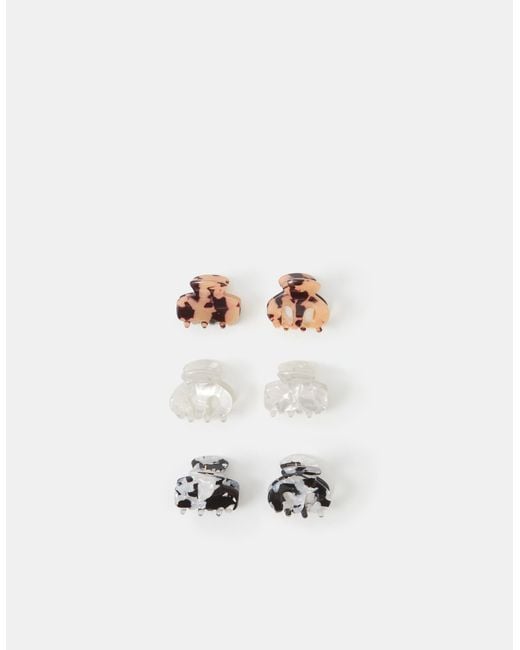 Accessorize Brown 6-Pack Mini Claw Clips