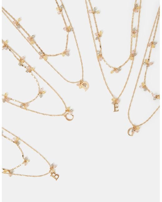 Accessorize White 2-Pack Initial Cluster Pendant Necklaces