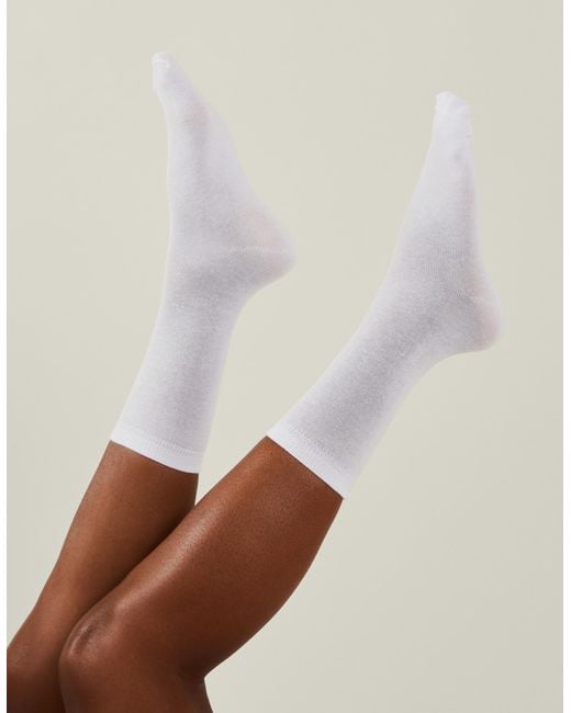 Accessorize White Ankle Cotton 3-Pack Socks
