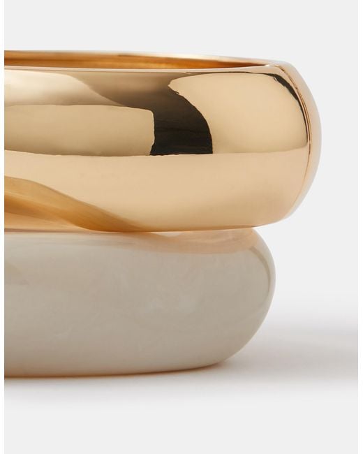 Accessorize Natural 2-Pack Statement Chunky Bangles