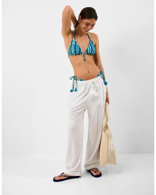 Accessorize Blue Tie-Dye Triangle Bikini Top