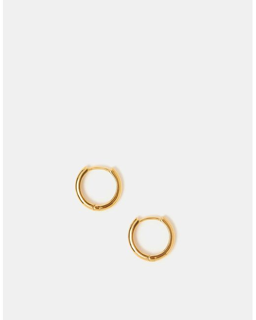 Accessorize Brown 14Ct-Plated Huggie Hoop Earrings