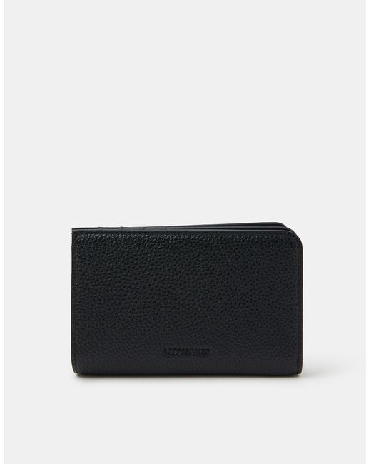 Accessorize Black Faux Leather Zip Purse