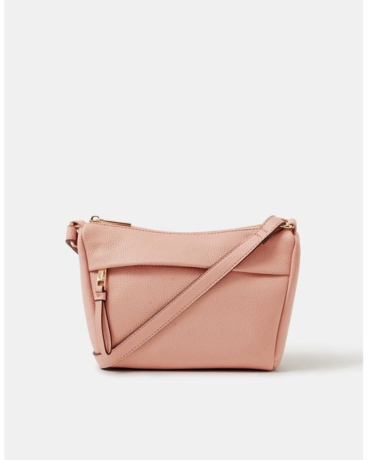 Accessorize Pink Zip Front Crossbody Bag