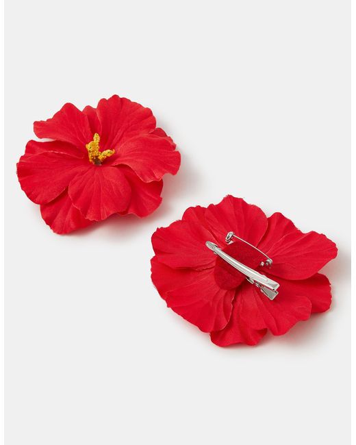 Accessorize Red 2-Pack Hibiscus Hair Clips