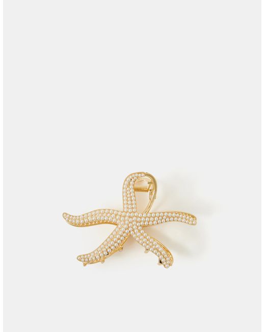 Accessorize Natural Pearl Starfish Claw Clip