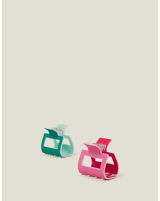 Accessorize Multicolor Women's Pink 2-pack Contrast Claw Clips
