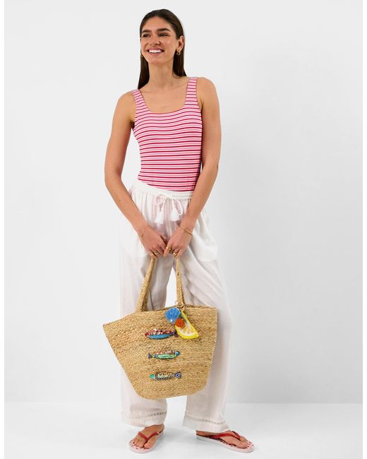 Accessorize Stripe Crinkle Textured Swimsuit