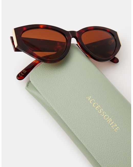 Accessorize Pink Acetate Tort Cat Eye Sunglasses