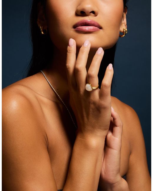 Accessorize Natural 14Ct-Plated Quartz Ring