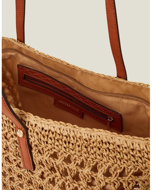Accessorize Women's Brown Raffia Shoulder Bag