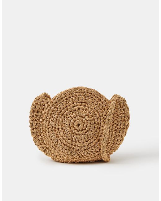 Accessorize Metallic Shell Macramé Crossbody Bag