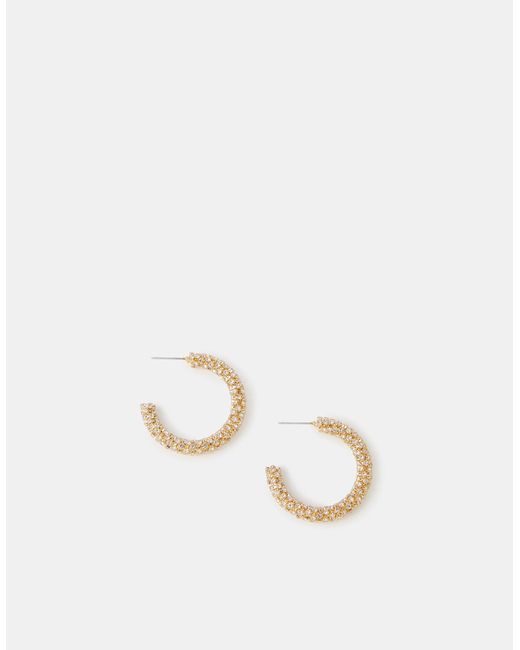 Accessorize White Chunky Diamanté Hoop Earrings