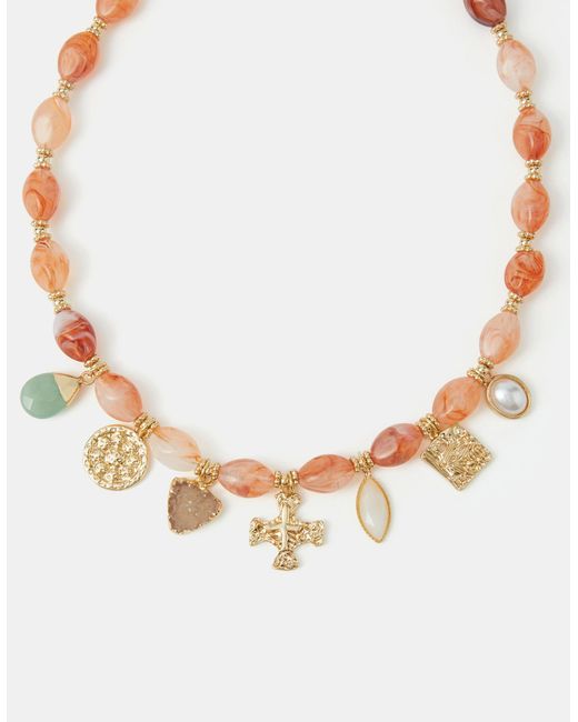 Accessorize Natural Charm Beaded Necklace