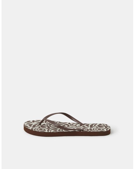 Accessorize White Floral Print Flip Flops