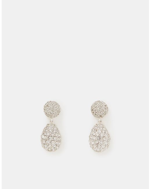 Accessorize White Double Drop Diamanté Earrings