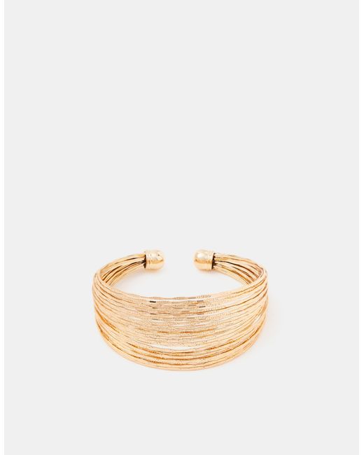 Accessorize Metallic Textured Wide Cuff Bracelet