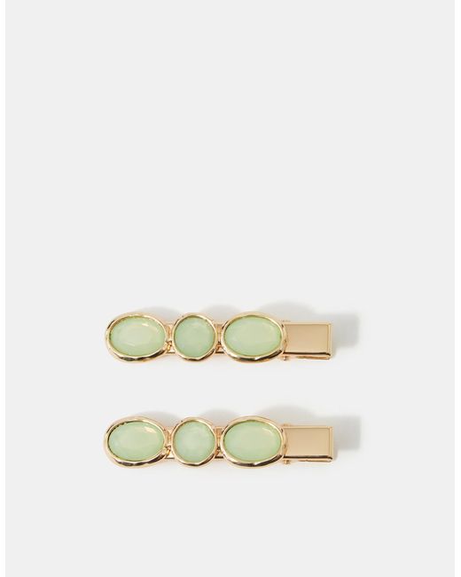 Accessorize White 2-Pack Gemstone Hair Clips