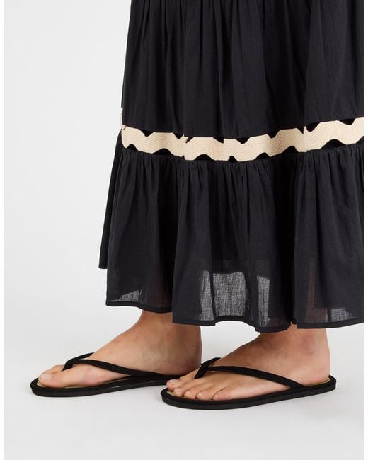 Accessorize Black Plain Seagrass Flip Flops