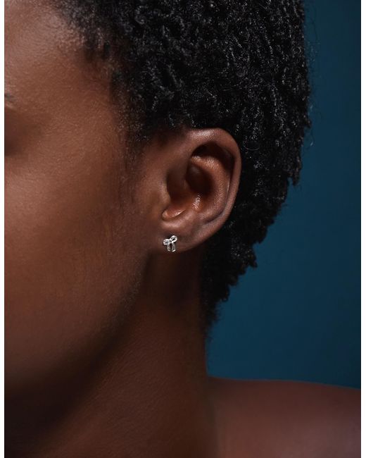 Accessorize White Sterling Bow Stud Earrings