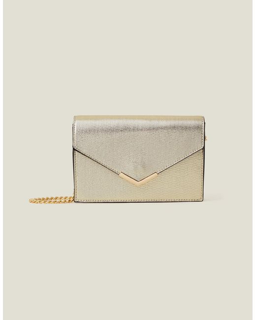 Accessorize Natural Women's Envelope Cross-body Bag Gold