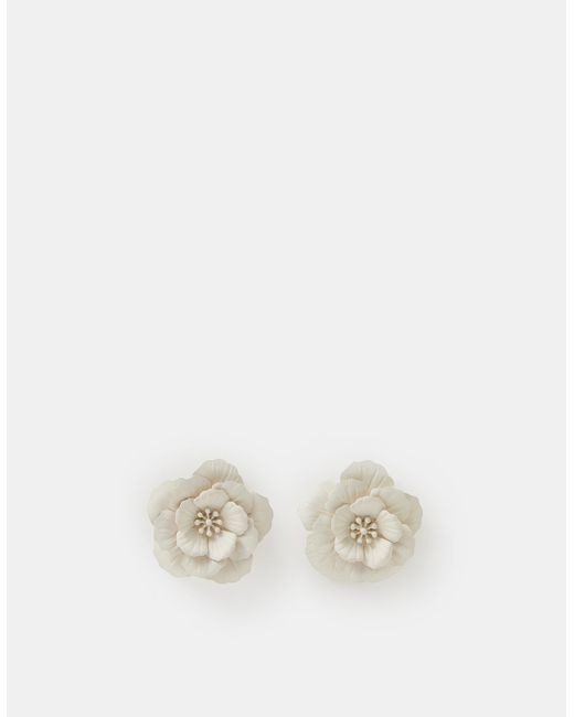 Accessorize Metallic Flower Stud Earrings