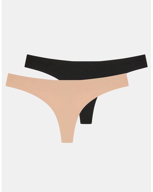 Accessorize Brown 2-Pack Seamless Thongs