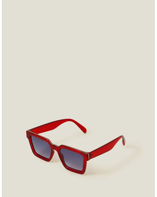 Accessorize Women's Red Crystal Flat Top Sunglasses