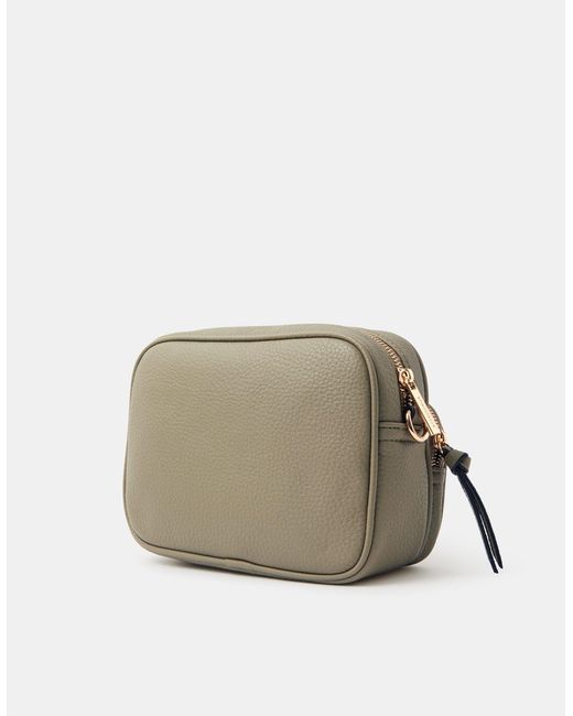 Accessorize Gray Dina Double Zip Crossbody Bag