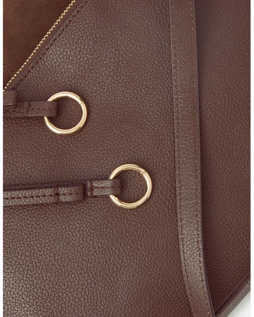 Accessorize Brown Leather Messenger Crossbody Bag