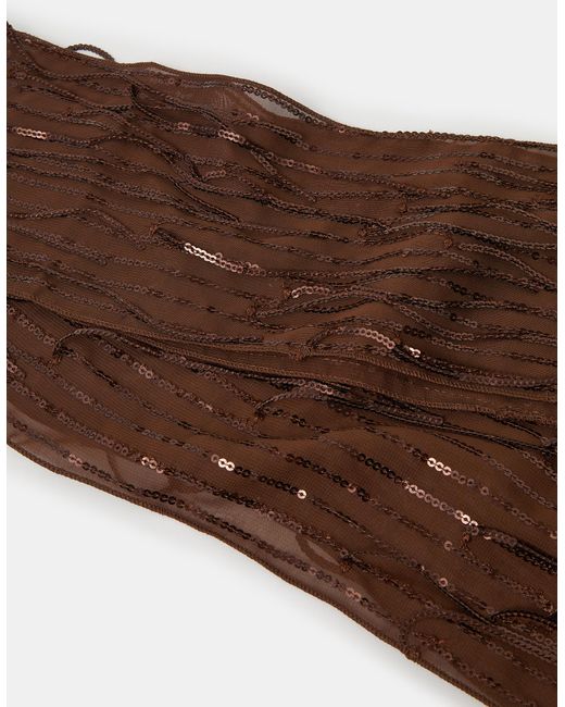 Accessorize Natural Sequin Tassel Skinny Scarf