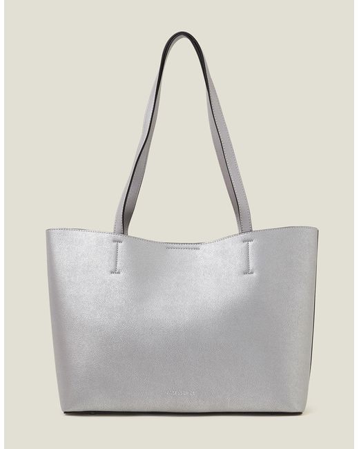 Accessorize Gray Women's Leo Tote Bag Silver